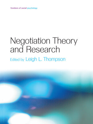 cover image of Negotiation Theory and Research